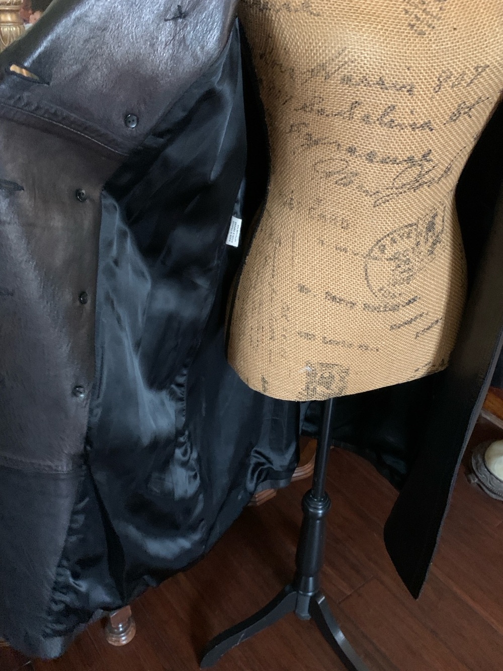 Vintage Paris France Sexy Gothic Black Leather Trench Style Jacket - Picture 6 of 16